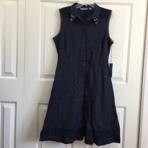 NWT waistcoat dress w eyelet detail